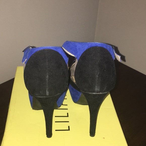 Blue, Grey and Black platform heel - Picture 3 of 4